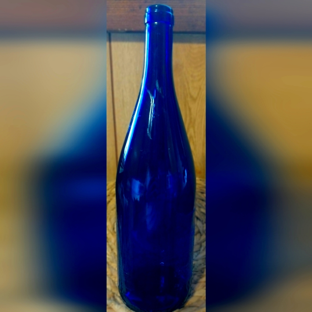Vintage stained glass bottle